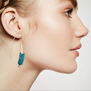 Gold Turquoise Drop Arrow Earrings Danty